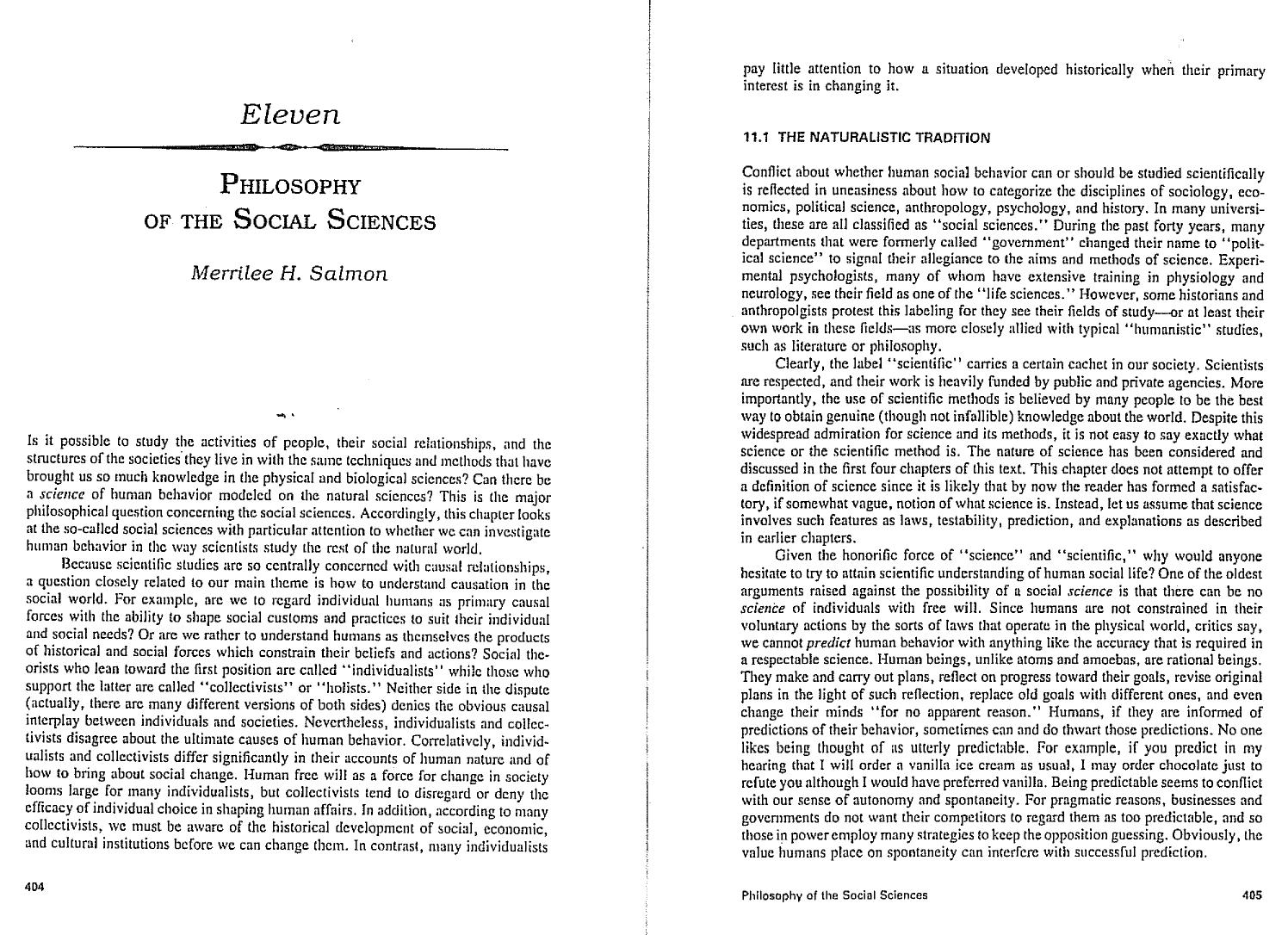 Philosophy of the Social Sciences